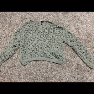 See through mint green sweater